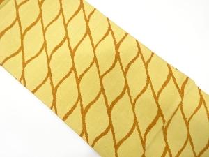 変わり網目模様織り出し　紬　全通袋帯